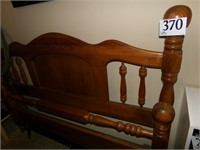 FULL SIZE WOODEN HEADBOARD AND FOOT BOARD WITH