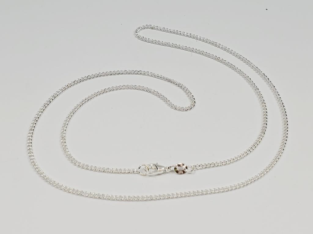 Silver Chain Necklace 22" long Stamped 925