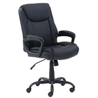Puresoft PU-Padded Mid-Back Desk Chair  Black