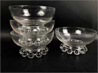 (4) Imperial Glass Candlewick Low Sherbet Bowls