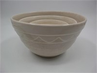 Lot (3) White Stoneware Nesting Bowls