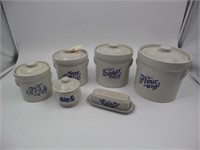 Lot (6) Piece Pfaltzgraff Stoneware Canister Set