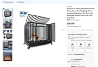 N6667  Suchown 42 Dog Crate with Wheels Double D
