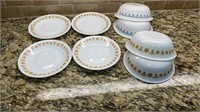 8pc Corelle Livingware Butterfly Gold Saucers and