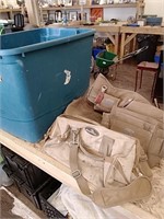 Large tote with tool bags and belts