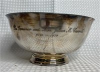 Silver Plated Bowl Engraved To Governor Carroll