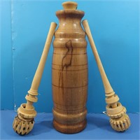 Mexican Wooden Mixers "Molinillo", Wooden Flask