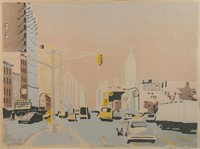 Fairfield Porter '6th Avenue II' Lithograph AP Sig