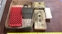 Misc Lot- Vintage Door Hardware, Tin, Etc