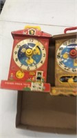 Vintage Fisher Price toy clocks lot