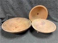 large primitive and other wooden bread bowls