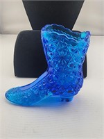 Fenton Glass Shoe- Blue