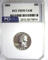 1964 Quarter PR70 CAMEO LISTS $130 IN 69 CAM