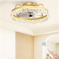 JSAITEE Low Profile Ceiling Fans with Lights and R