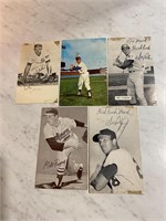 Vintage Dodgers Autograph Postcards