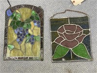 2 Pieces Stained Glass - 9" x 10" & 10" x 14"