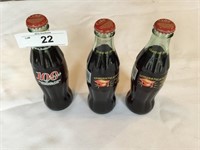 3 Coke Bottles (2)Error Bottles & (1) 100 Yr Ann