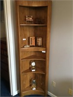 Wooden Corner Cabinet w/5 Shelves(4 Movable)