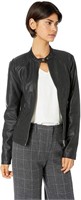 C389  Sebby Collection Faux Leather Moto Jacket S