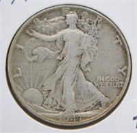 1947-D Standing Liberty Half Dollar.