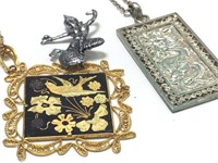 3 Pieces of Unique Asian / Siam Jewelry