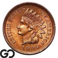 1904 Indian Head Cent, Lustrous RED Gem BU Blazer!