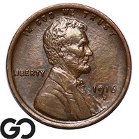 1916-D Lincoln Wheat Cent, Choice AU
