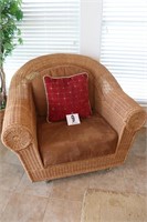 Wicker & Iron Chair with Cushions (BUYER