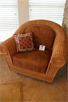 Wicker & Iron Chair with Cushions (BUYER