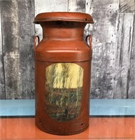 Vtg. decorated milk can