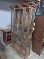 Single Door Display Cabinet With 4 Glass Shelves