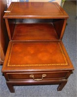 123 Leather Top Side Table 18 1/2 x 26 x 24