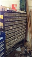 Fastener rack on casters 99 bins w/ assorted