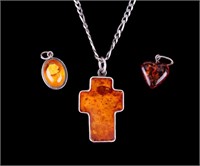 Sterling Silver and Amber Jewelry