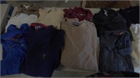 Assorted Clothes w/ Jacket , Ties in Wicker Basket