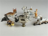 Vintage dog figurines and others Porcelain finial