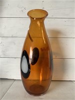 Tall Murano Venetian Glass Orange Floor Vase