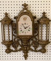 Decorative quartz clock with side panels perfect