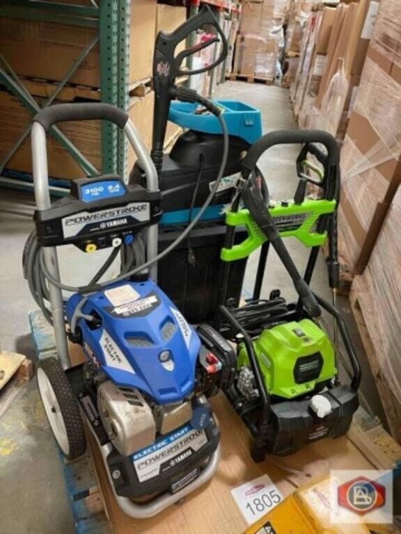 3 pcs mix pressure washer and wood chipper Yamaha