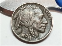 OF) 1937 full horn Buffalo nickel