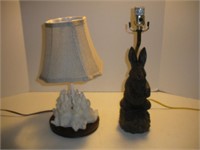Two Bunny Table Lamps, Tallest 16 inches