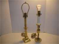 Two Brass Table Lamps, Tallest 24 inches