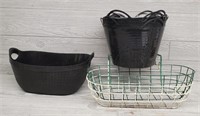 (2) Ledge Plant Holders & (12) Plastic Baskets