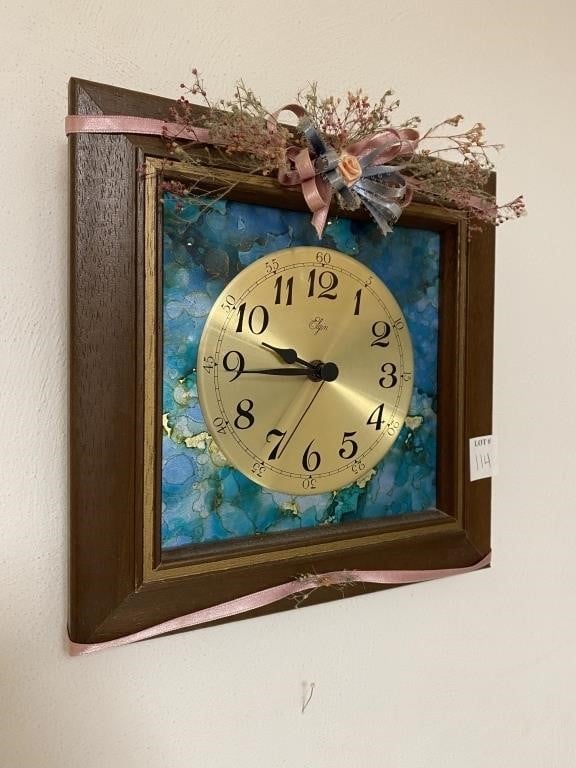 ELGIN SQUARE WALL CLOCK (BATTERY OPERATED)