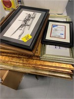 LARGE GROUP OF FRAMED WALL ART OF ALL KINDS