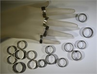 LOT OF 20 RINGS MADE FROM 90% SILVER COINS: