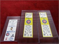 Vintage Chicago Cubs ticket stubs x 2.