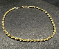 14k Gold 8" Rope Bracelet