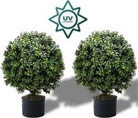 Set of 2 Artificial Boxwood 24' Topiary