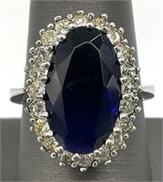 Large Blue Stone Cocktail Ring